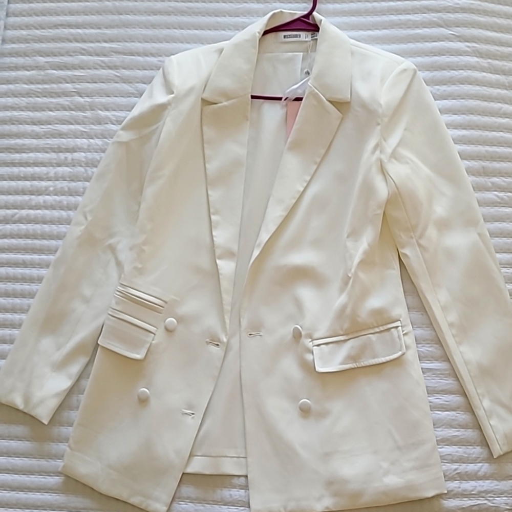 Double breasted white missguided blazer